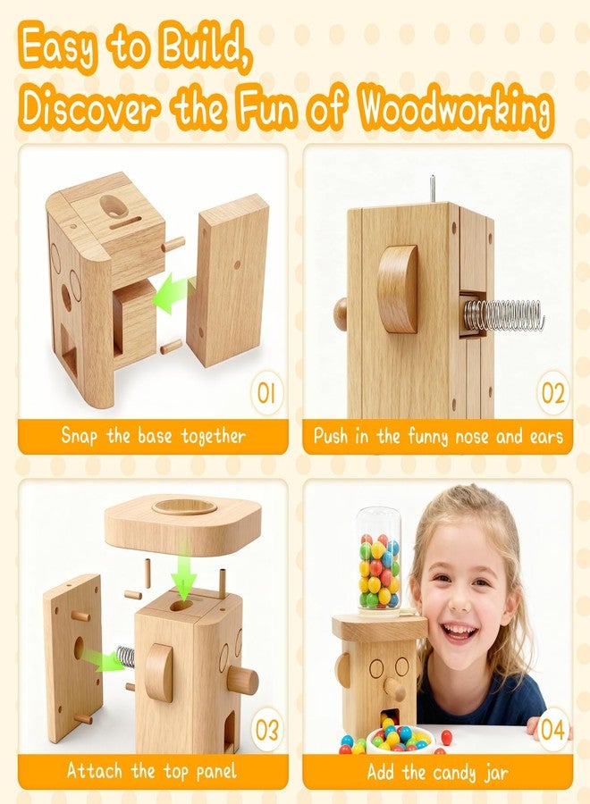 MUKESKY Wood Building Kits for Kids, DIY Woodworking Kit, Safe Creative Wooden Toys, Hand-Press Nose Candy Dispenser, Easy to Assemble, STEM Wooden Crafts for Boys & Girls - Image 4